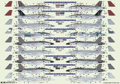 DXM 51-4272  1/48 アメリカ海軍 F/A-18E/F スーパーホーネット VFA-22 & VFC-12（ハセガワ,Meng, レベル用）