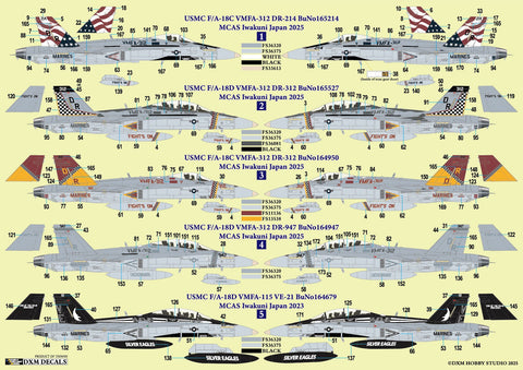 DXM 51-4275 1/48 アメリカ海兵隊 F/A-18C/D ホーネット VMFA-312 チェッカーボーズ （ハセガワ,キネティック,ホビーボス用）