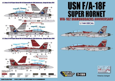 DXM 71-1109 1/144 アメリカ海軍 F/A-18F スーパーホーネット VFA-102 ダイヤモンドバックス