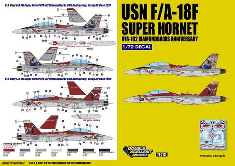 DXM 71-7121 1/72 アメリカ海軍 F/A-18F スーパーホーネット VFA-102 ダイヤモンドバックス