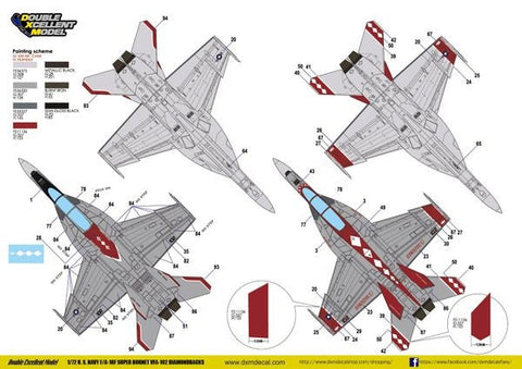 DXM 71-7121 1/72 アメリカ海軍 F/A-18F スーパーホーネット VFA-102 ダイヤモンドバックス
