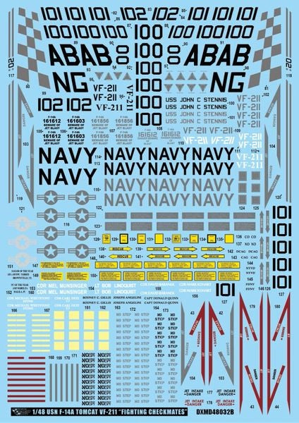 DXM 91-4338 1/48 USN F-14A Tomcat VF-211 "Checkmates"