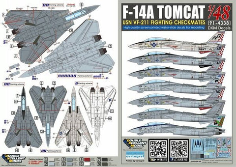 DXM 91-4338 1/48 USN F-14A Tomcat VF-211 "Checkmates"
