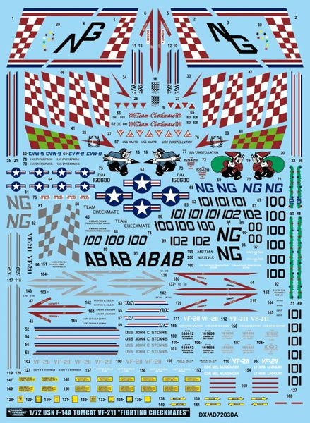 DXM 91-7231 1/72 USN F-14A Tomcat VF-211 "Checkmates"