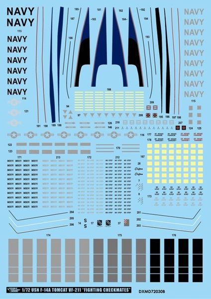DXM 91-7231 1/72 USN F-14A Tomcat VF-211 "Checkmates"