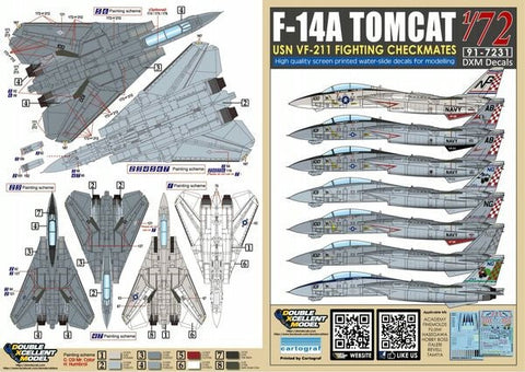DXM 91-7231 1/72 USN F-14A Tomcat VF-211 "Checkmates"