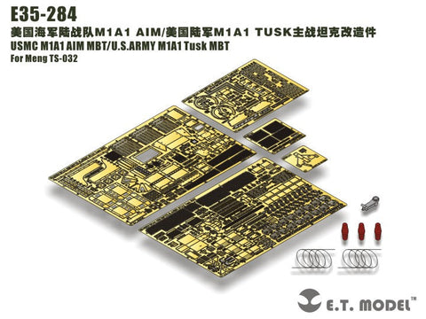 E.T.モデル E35-284 1/35 アメリカ陸軍/海兵隊 M1A1 AIM/M1A1 TUSK(モンモデル TS-032用） エッチングパーツ