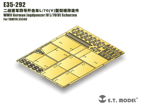 E.T.モデル E35-292 1/35 WWII ドイツ IV号駆逐戦車L/70(V)シュルツェンセット(タミヤ 35340用） エッチングパーツ