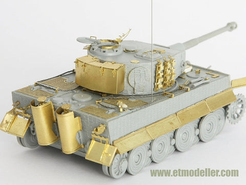 E.T.モデル E72-003 1/72 WWII ドイツ タイガーI 後期型（ドラゴン用） エッチングパーツ