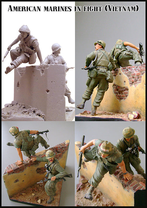 エボリューション  EM-35035 1/35  現用 アメリカ 海兵隊員 戦闘中 ベトナム 戦闘中(2体)
