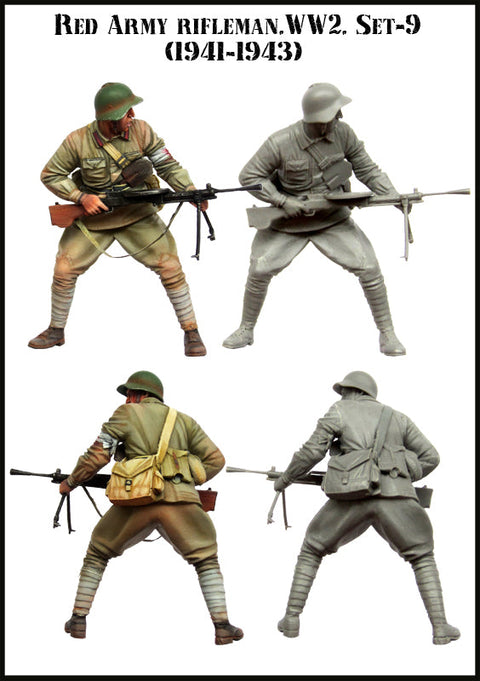 エボリューション  EM-35114 1/35  WWII ソビエト 歩兵 戦闘中 1941-1943(9)(1体)
