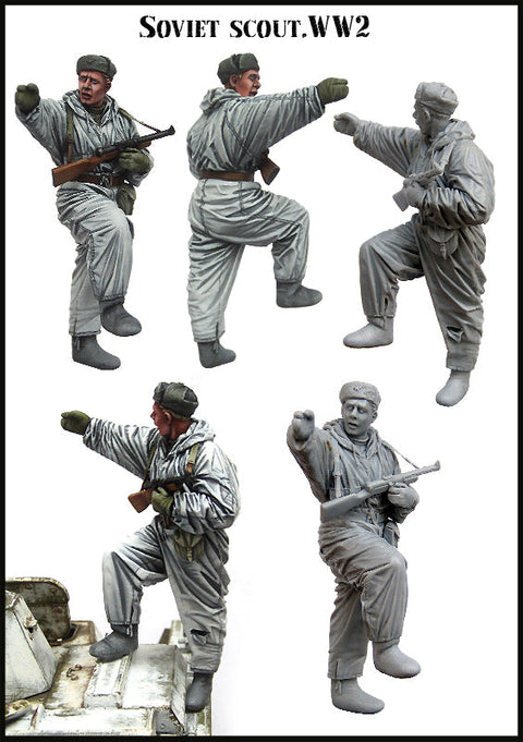 エボリューション  EM-35165 1/35  WWII ソビエト 偵察兵 報告中 冬季装備(1体)