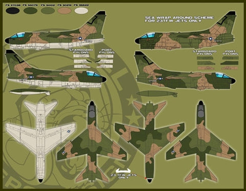 ファーボール 48-016 1/48 アメリカ空軍 9機の A-7Dコルセアのマンイーター、ショートリトルアグリーファッカーズ