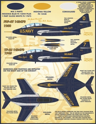 ファーボール FDS-4805 1/48 アメリカ海軍 F9F-8s,TF-9Js ブルーエンジェルクーガー