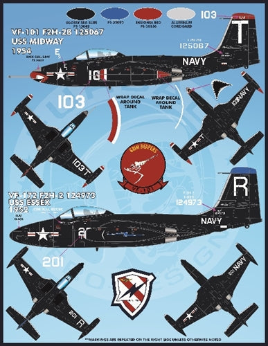 ファーボール FDS-4811 1/48 アメリカ海軍 海兵隊のカラフルな F2H-2/2Pシーブルーバンシーズ（キティーホーク用）