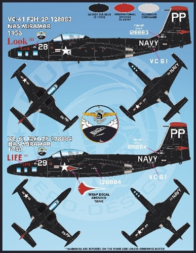 ファーボール FDS-4811 1/48 アメリカ海軍 海兵隊のカラフルな F2H-2/2Pシーブルーバンシーズ（キティーホーク用）