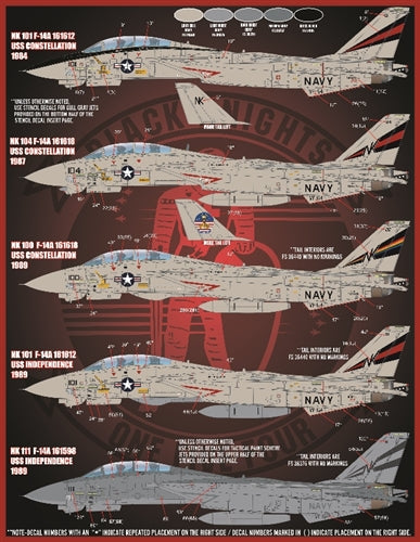 ファーボール FDS-4814 1/48 アメリカ海軍 VF-154,F-14A トムキャット、 ブラックナイツ　カラー＆マーキング、パート6
