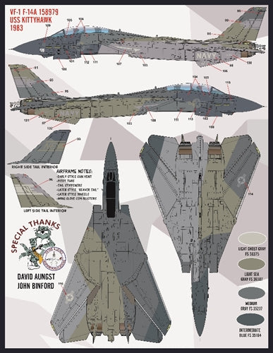 ファーボール FDS-4815 1/48 アメリカ海軍 F-14 トムキャット カラー＆マーキング、パート7
