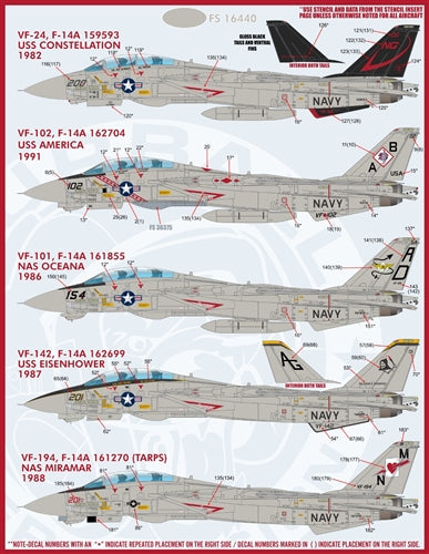 ファーボール FDS-4816 1/48 アメリカ海軍 F-14 トムキャット カラー＆マーキング、パート8