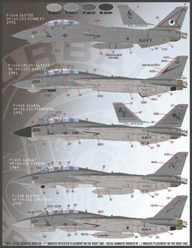 ファーボール FDS-4818 1/48 アメリカ海軍 F-14 トムキャット カラー＆マーキング、パート9