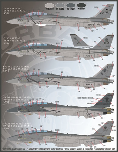 ファーボール FDS-4818 1/48 アメリカ海軍 F-14 トムキャット カラー＆マーキング、パート9