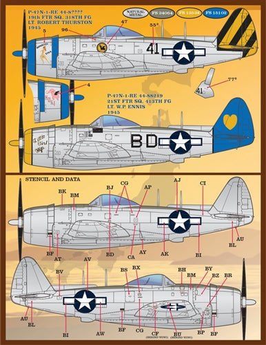 ファーボール F/D&S-4830 1/48 P-47 カラーリングとマーキング パート2