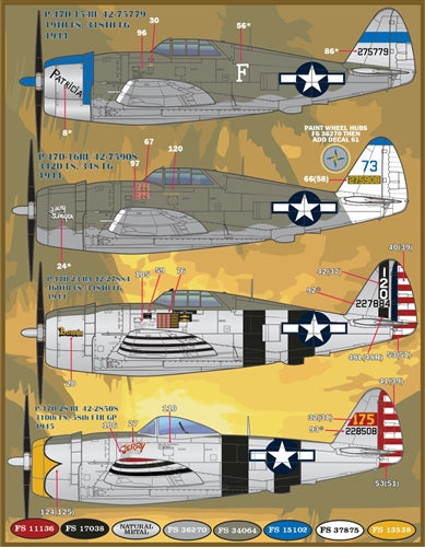 ファーボール F/D&S-4831 1/48 P-47 カラーリングとマーキング パート3