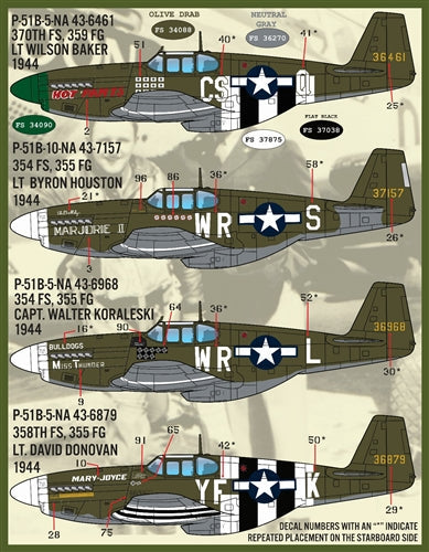 ファーボール F/D&S-4834 1/48 P-51B/Cのカラーリングとマーキング パート1