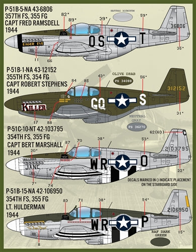 ファーボール F/D&S-4834 1/48 P-51B/Cのカラーリングとマーキング パート1