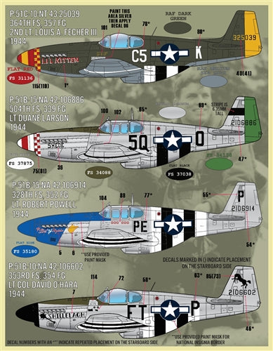 ファーボール F/D&S-4835 1/48 P-51B/Cのカラーリングとマーキング パート2