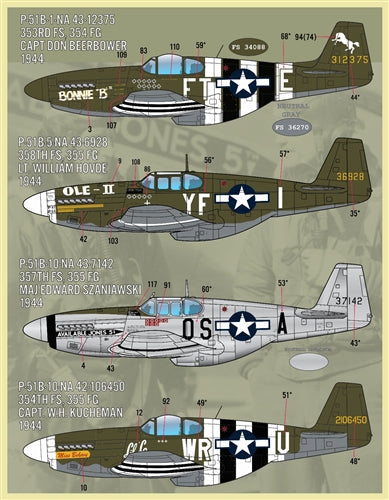 ファーボール F/D&S-4835 1/48 P-51B/Cのカラーリングとマーキング パート2
