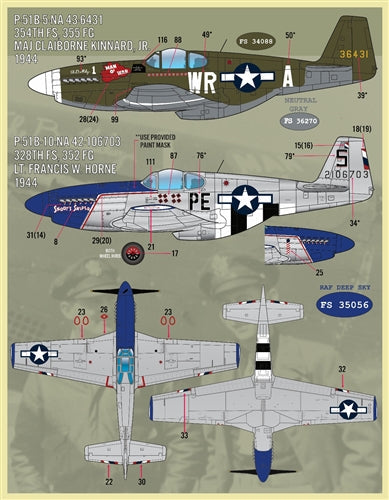 ファーボール F/D&S-4835 1/48 P-51B/Cのカラーリングとマーキング パート2