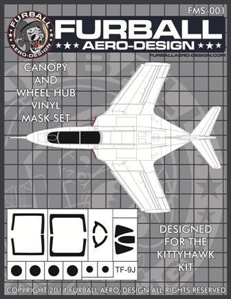 ファーボール FMS-001 1/48 TF-9J クーガーのキャノピー＆ホイールハブ用ビニールマスクセット（キティーホーク用）