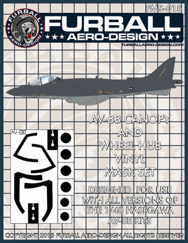 ファーボール FMS-015 1/48 AV-8Bハリアーのキャノピー＆ホイールハブ用ビニールマスクセット（ハセガワ用）