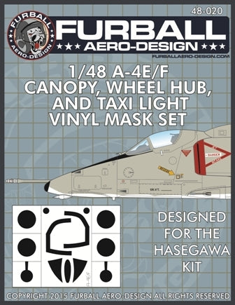 ファーボール FMS-020 1/48 A-4E A-4Fスカイホークのキャノピー、ホイールハブ、タクシーライト用ビニールマスクセット（ハセガワ用）