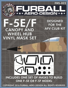 ファーボール FMS-022 1/48 F-5E/FタイガーIIのキャノピー＆ホイールハブ用ビニールマスクセット（ＡＦＶクラブ用）