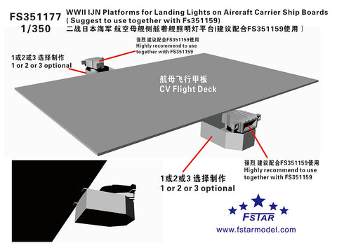 ファイブスターモデル FS351177 1/350 WWII時の日本海軍航空母艦の着陸灯プラットフォーム（FS351159との併用を推奨）