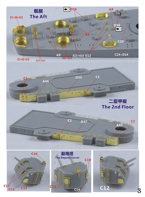 ファイブスターモデル FS700172 1/700 アメリカ海軍 大型巡洋艦 CB-1 アラスカ用アップグレードセット