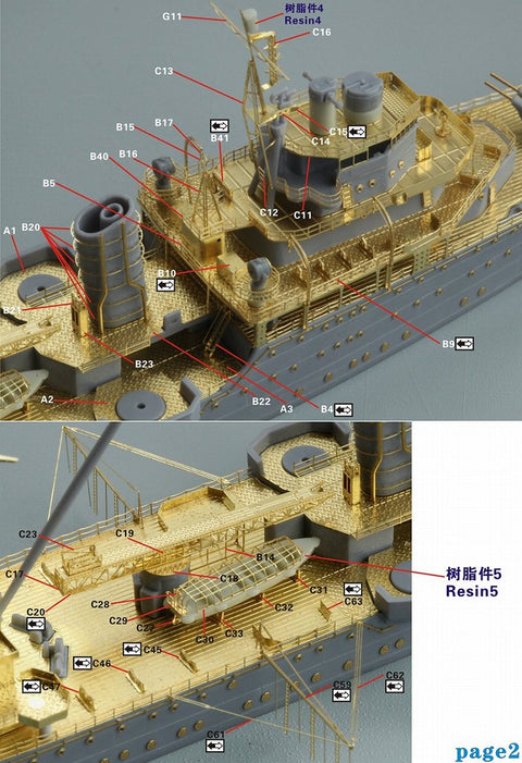 ファイブスターモデル FS710102 1/700 日本海軍 軽巡洋艦 鹿島 アップグレードセット(アオシマ 04542用)