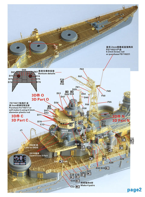 ファイブスターモデル FS710260 1/700 WWII 日本海軍 航空巡洋艦 最上 アップグレードセット(タミヤ 31341用)
