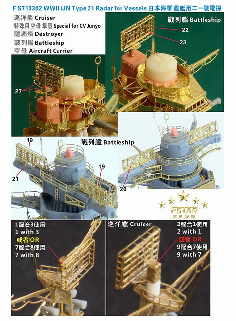 ファイブスターモデル FS710302 1/700 WWII 日本海軍 艦艇用 21号電探