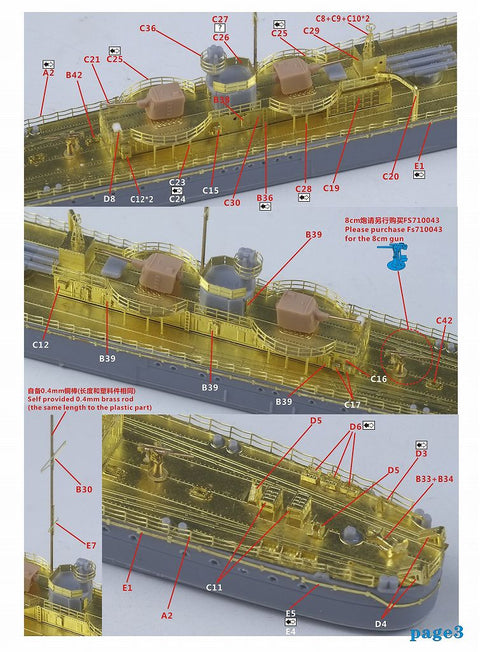 ファイブスターモデル FS710316 1/700 WWII 日本海軍 軽巡洋艦 龍田 アップグレードセット