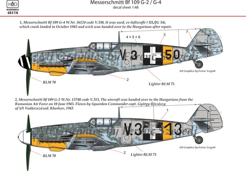 HADモデル 48176 1/48 メッサーシュミット Bf 109 G-2/G-4 デカールシート