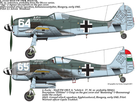 HADモデル 48178 1/48 FW-190 F-8 ( 64 ”?gi”、65 ”P?TT?M”) デカールシート