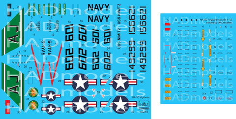 HADモデル 48215 1/48 RA-5C ヴィジランテ / USS ニミッツ デカールシート