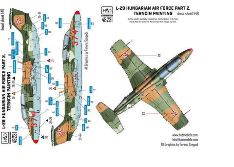 HADモデル 48231 1/48 L-29 ハンガリー空軍 パート2 デカールシート