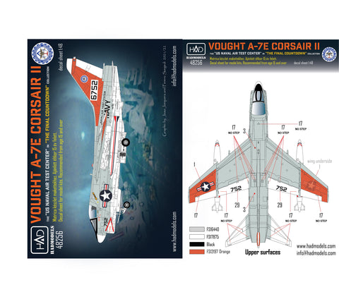 HADモデル 48256 1/48 A-7E アメリカ海軍航空試験センター「ファイナル・カウントダウン」デカール