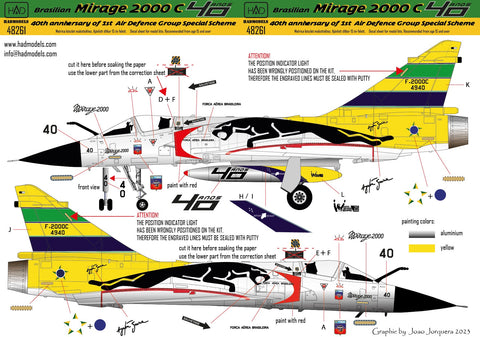 HADモデル 48261 1/48 ミラージュ2000C「第一航空防衛隊創立40周年記念」デカール