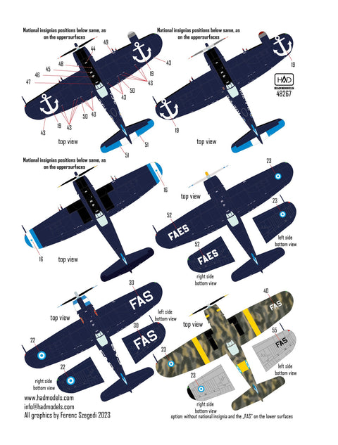 HADモデル 48267 1/48 F4U-コルセア デカールシート パート2