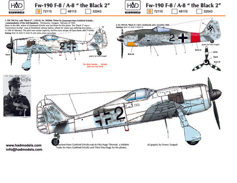 HADモデル 72115 1/72 Fw-190 F-8 / A-8（ドイツ空軍「ブラック2」）